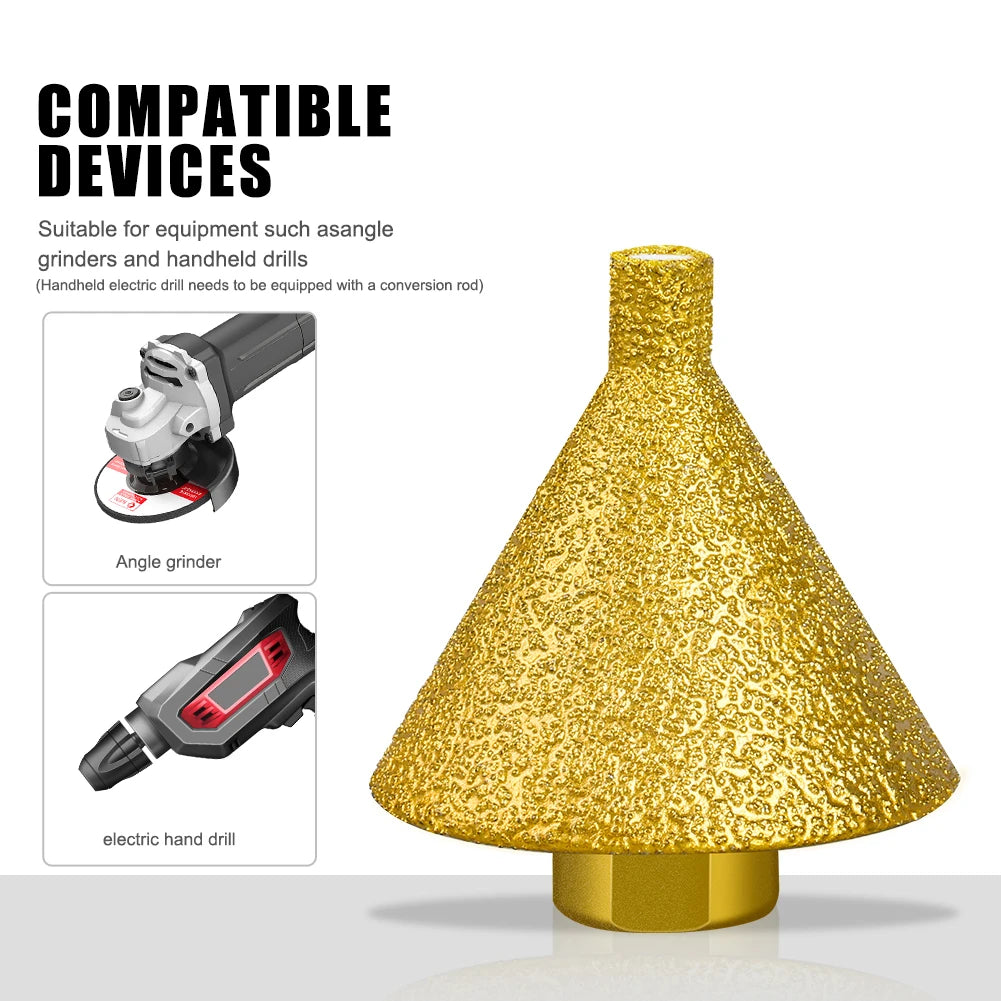 Diamond Chamfer Reaming Grinding Edge Trimming Multi-Function Bit Opener Marble Tile Glass Cone Drill Bit Engraver Tools