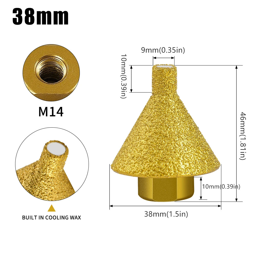 Diamond Chamfer Reaming Grinding Edge Trimming Multi-Function Bit Opener Marble Tile Glass Cone Drill Bit Engraver Tools