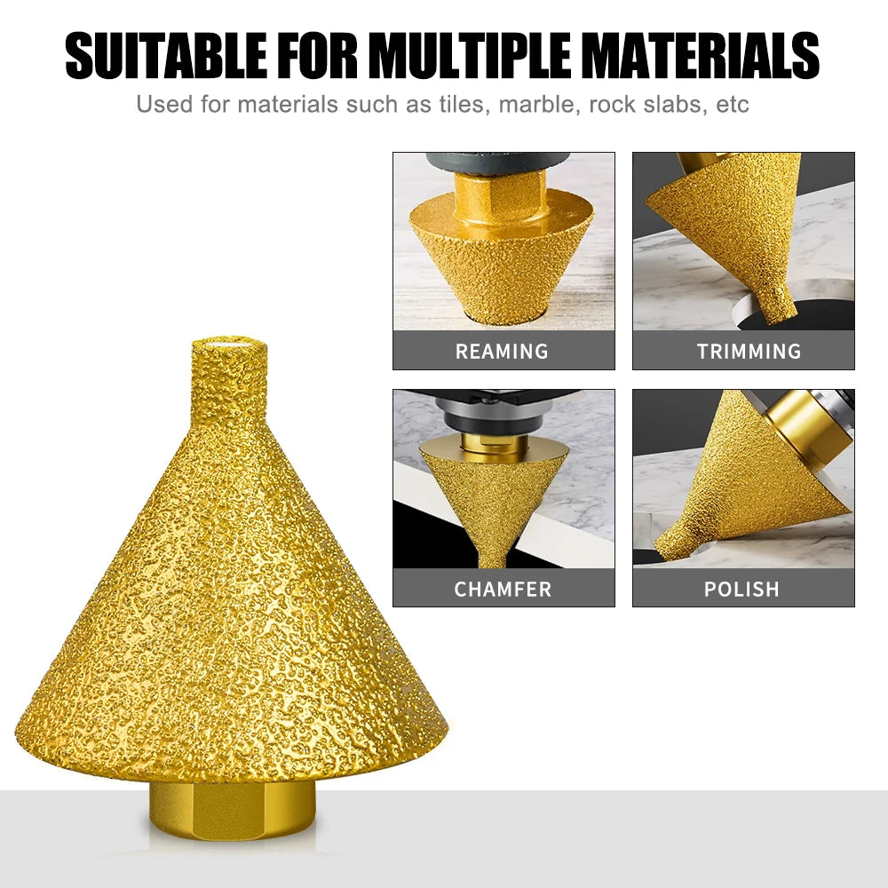 Diamond Chamfer Reaming Grinding Edge Trimming Multi-Function Bit Opener Marble Tile Glass Cone Drill Bit Engraver Tools