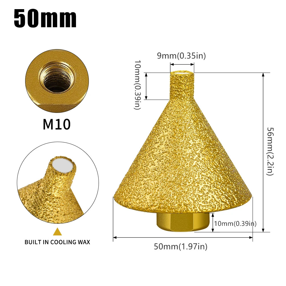 Diamond Chamfer Reaming Grinding Edge Trimming Multi-Function Bit Opener Marble Tile Glass Cone Drill Bit Engraver Tools